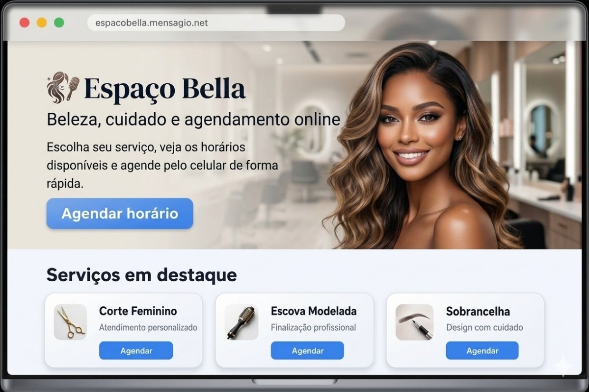 Exemplo de site personalizado para estabelecimento